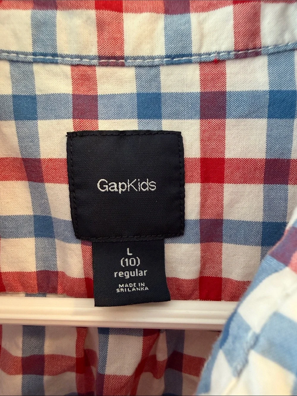 GAP Red, Blue & White Plaid Button-Down Shirt